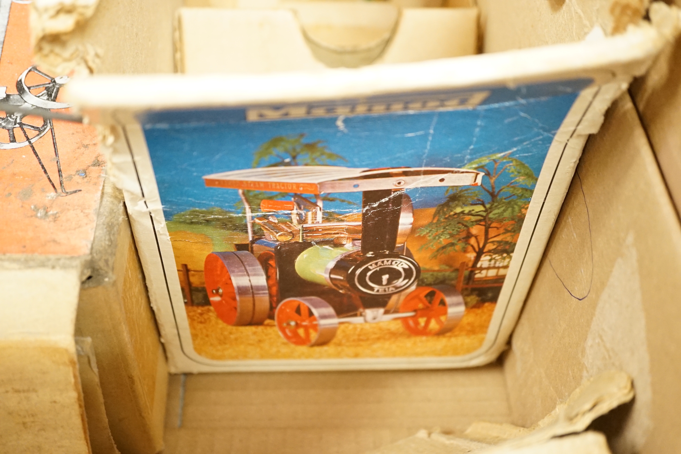 A boxed Mamod T.E.1a live steam traction engine and OW.1 wagon